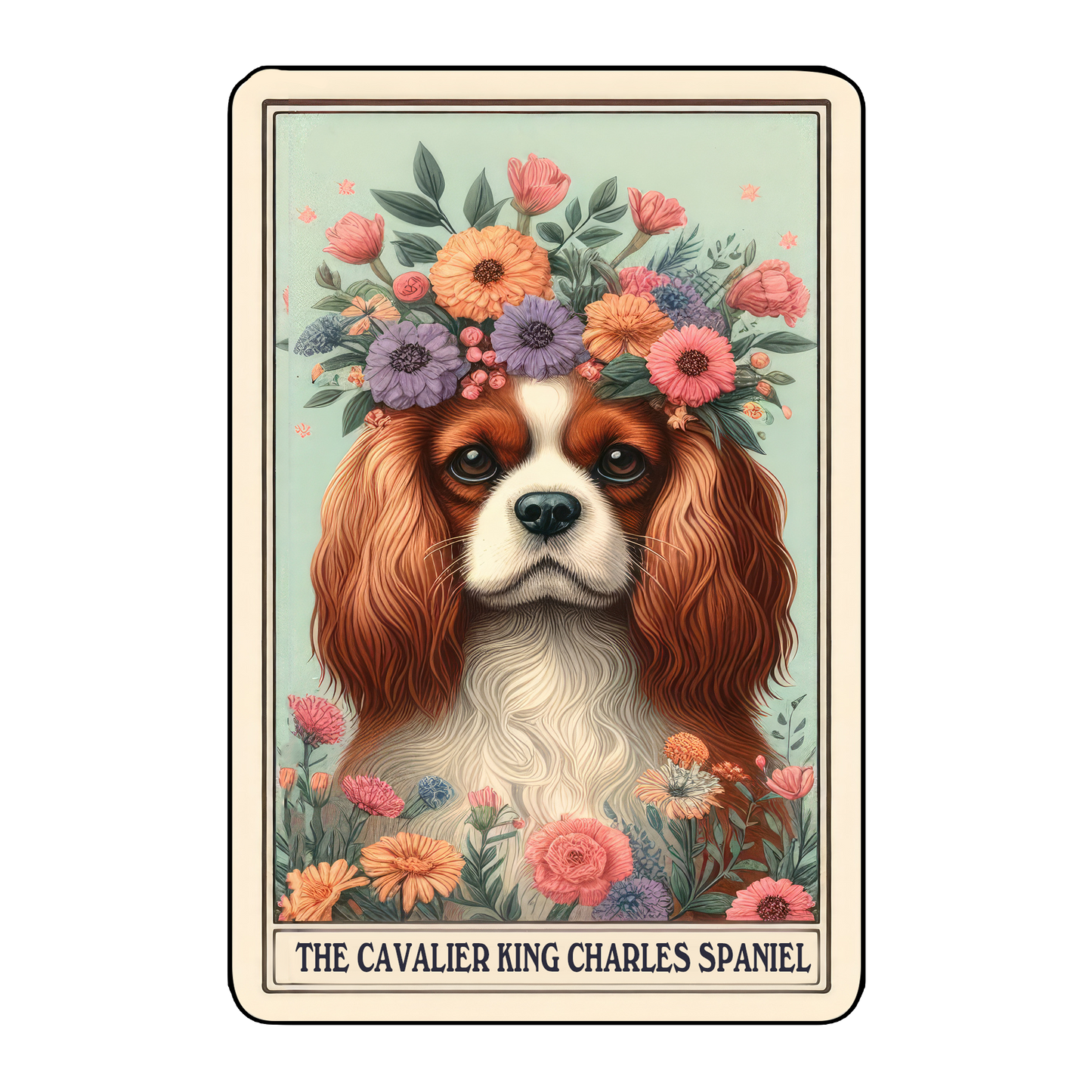 Pup Tarot Glittered 2.5x3.5 Flat Fridge Magnet, Locker Magnet