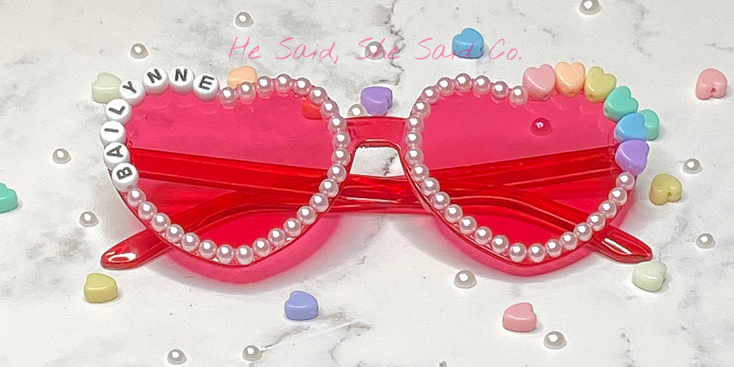 Heart Valentine’s Day Sunnies Personalized Sunglasses