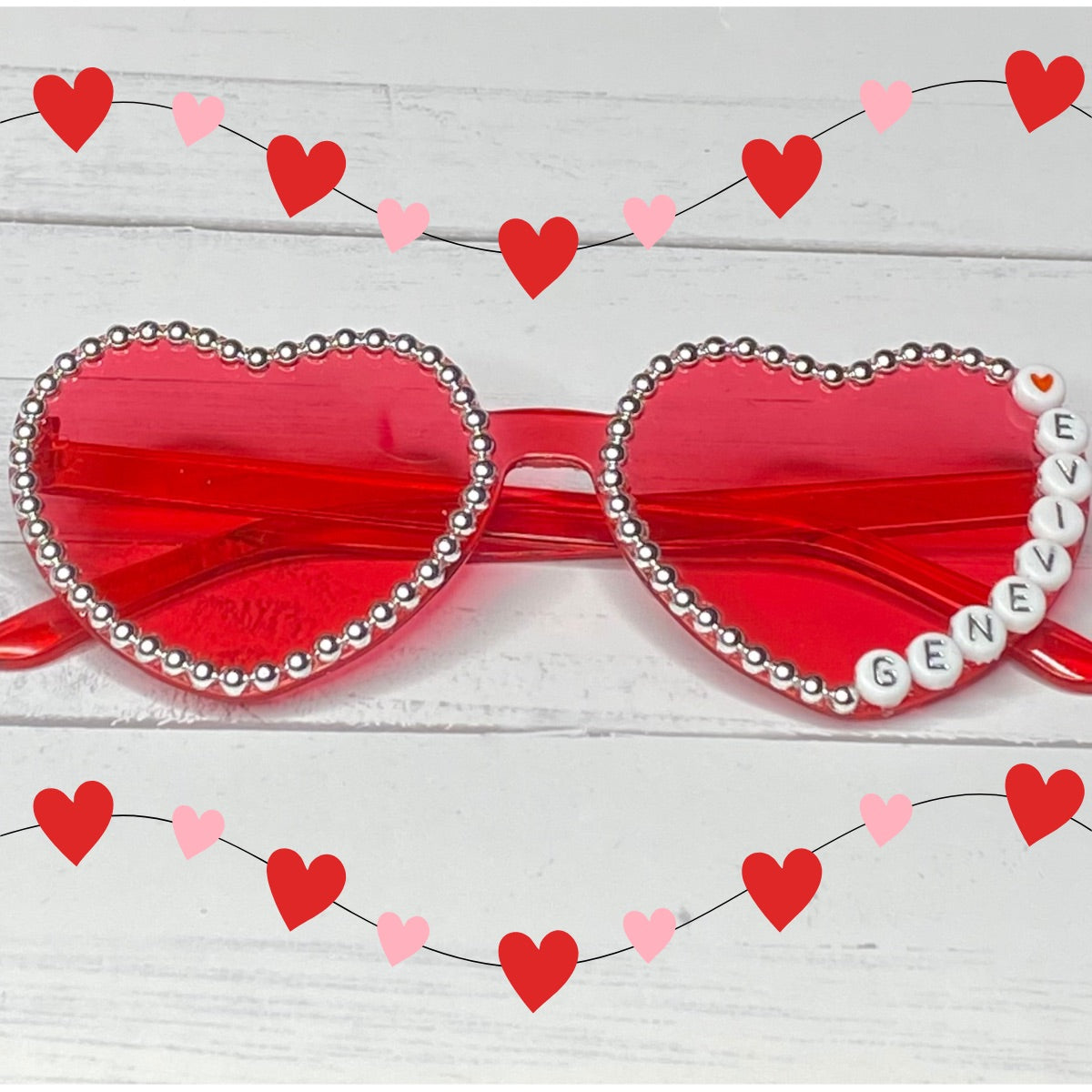 Heart Valentine’s Day Sunglasses Personalized Sunnies