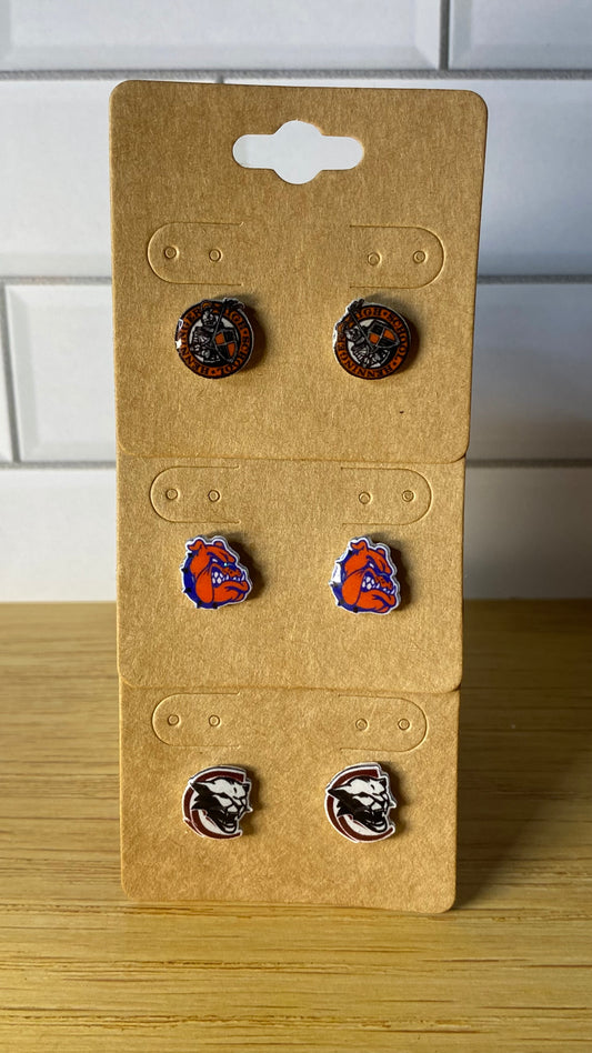 Custom Mini School/Team Logo Stud Earrings Personalized