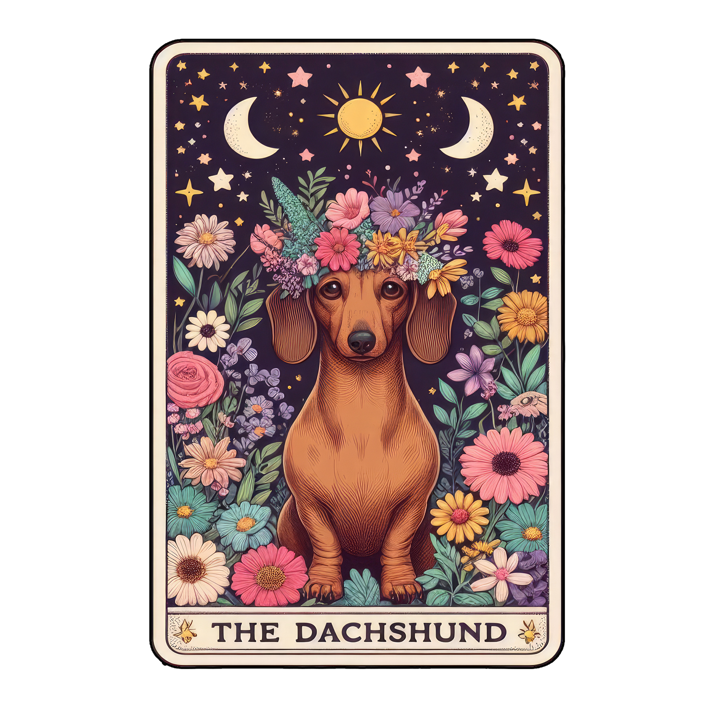 Pup Tarot Glittered 2.5x3.5 Flat Fridge Magnet, Locker Magnet