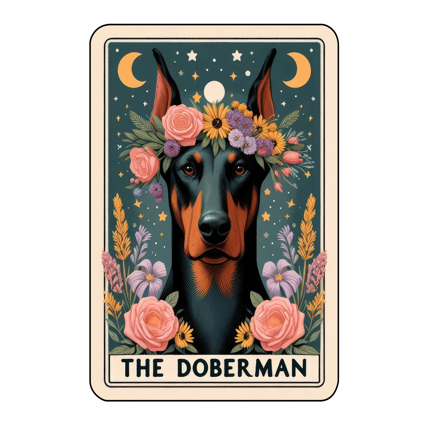 Pup Tarot Glittered 2.5x3.5 Flat Fridge Magnet, Locker Magnet