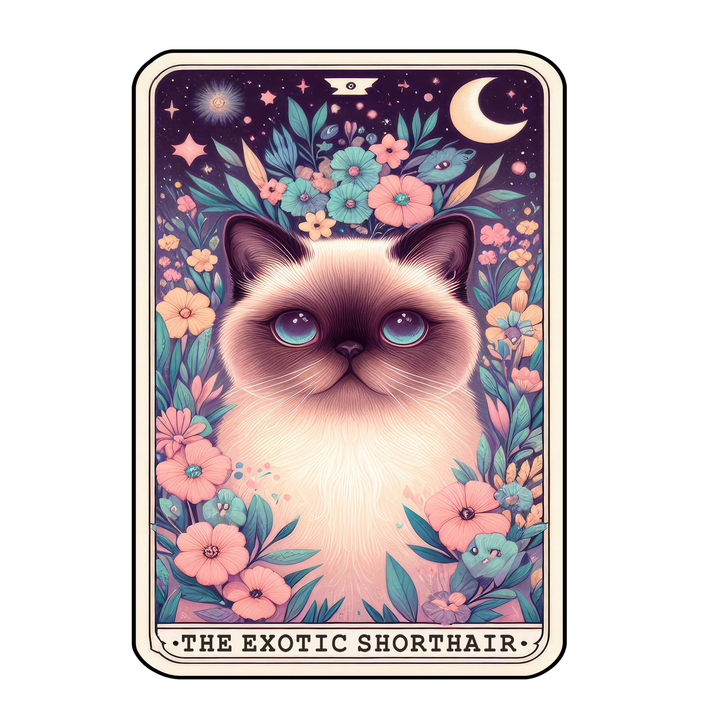 Kitty Tarot Glittered 2.5x3.5 Flat Fridge Magnet, Locker Magnet