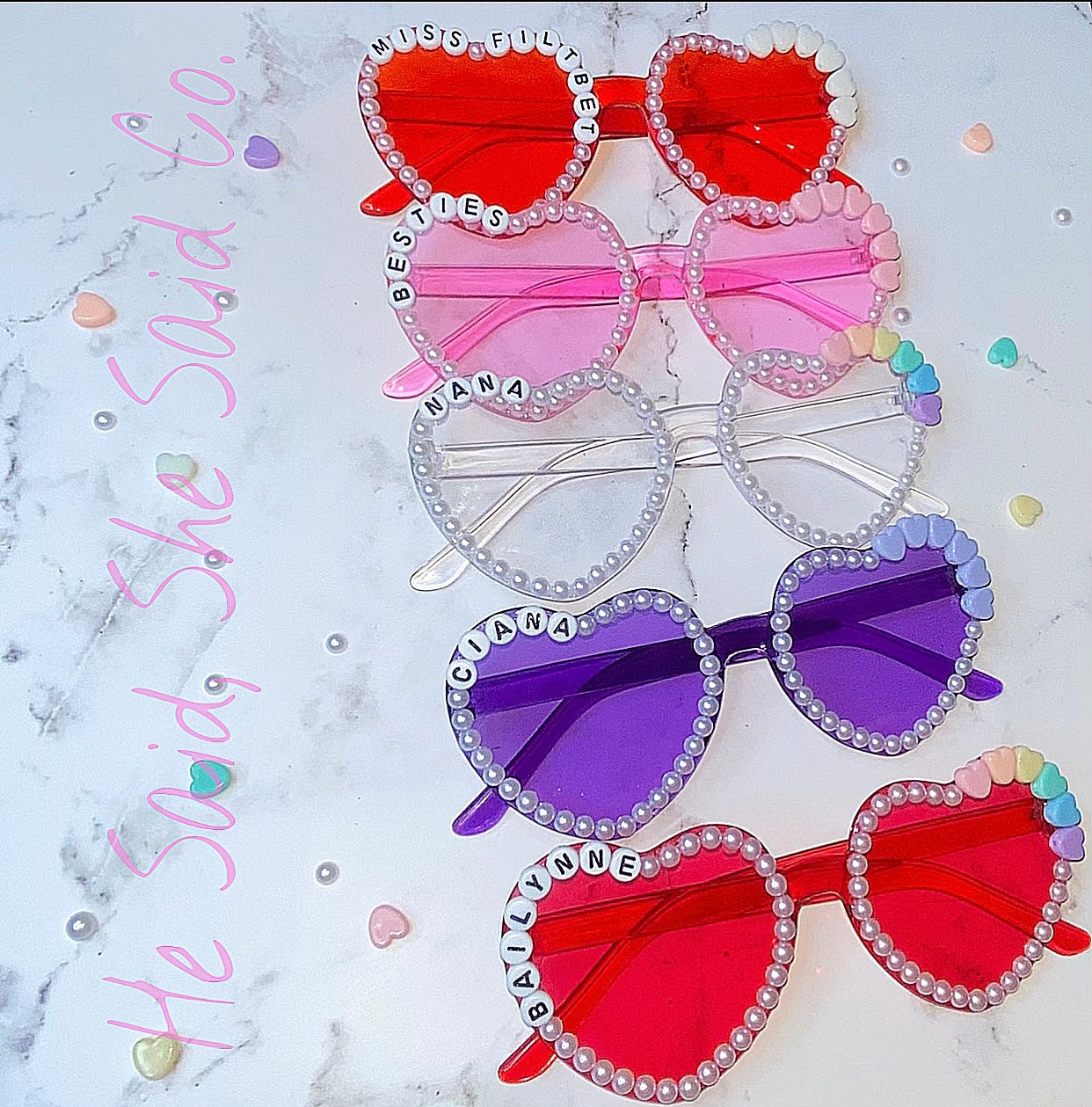 Heart Valentine’s Day Sunnies Personalized Sunglasses