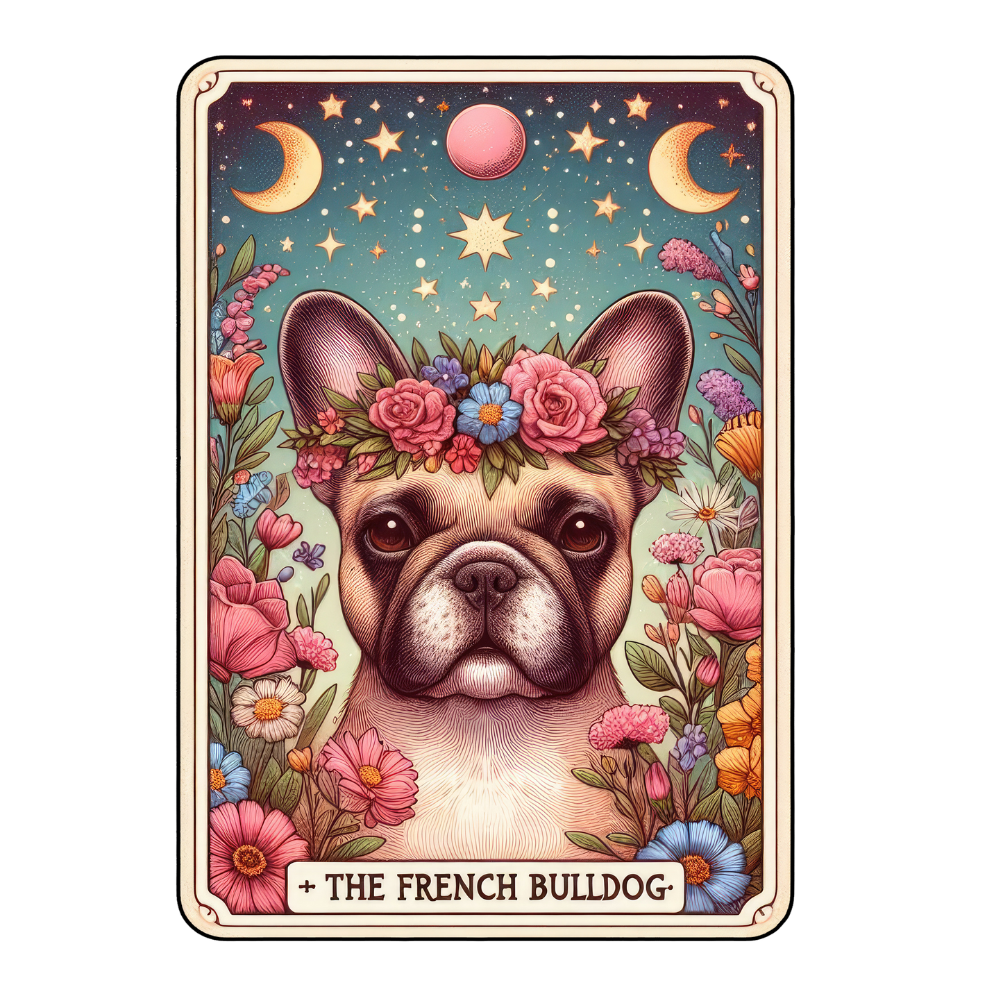 Pup Tarot Glittered 2.5x3.5 Flat Fridge Magnet, Locker Magnet