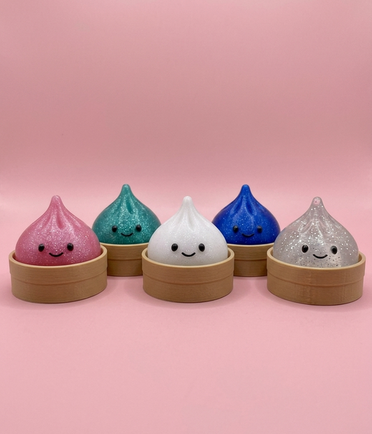 Glitter Mini Dumpling Clicker Fidget Keychain