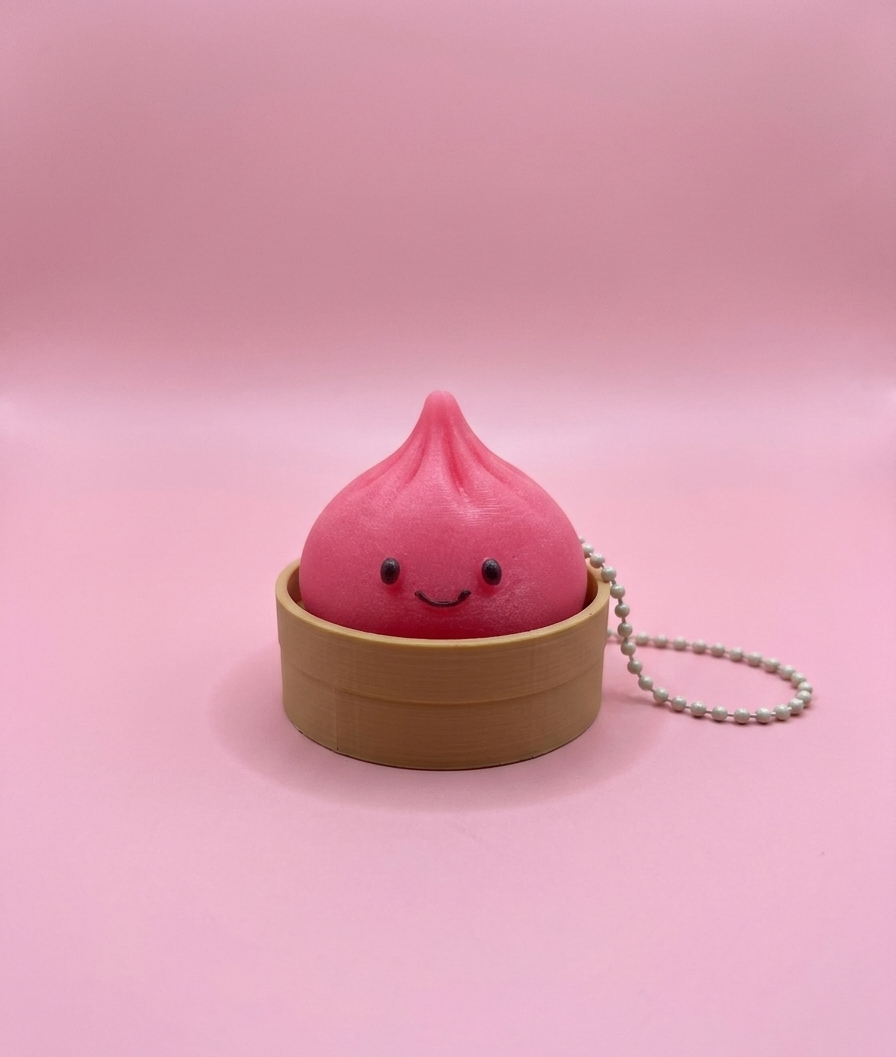 Glow in the Dark Mini Dumpling Clicker Fidget Keychain