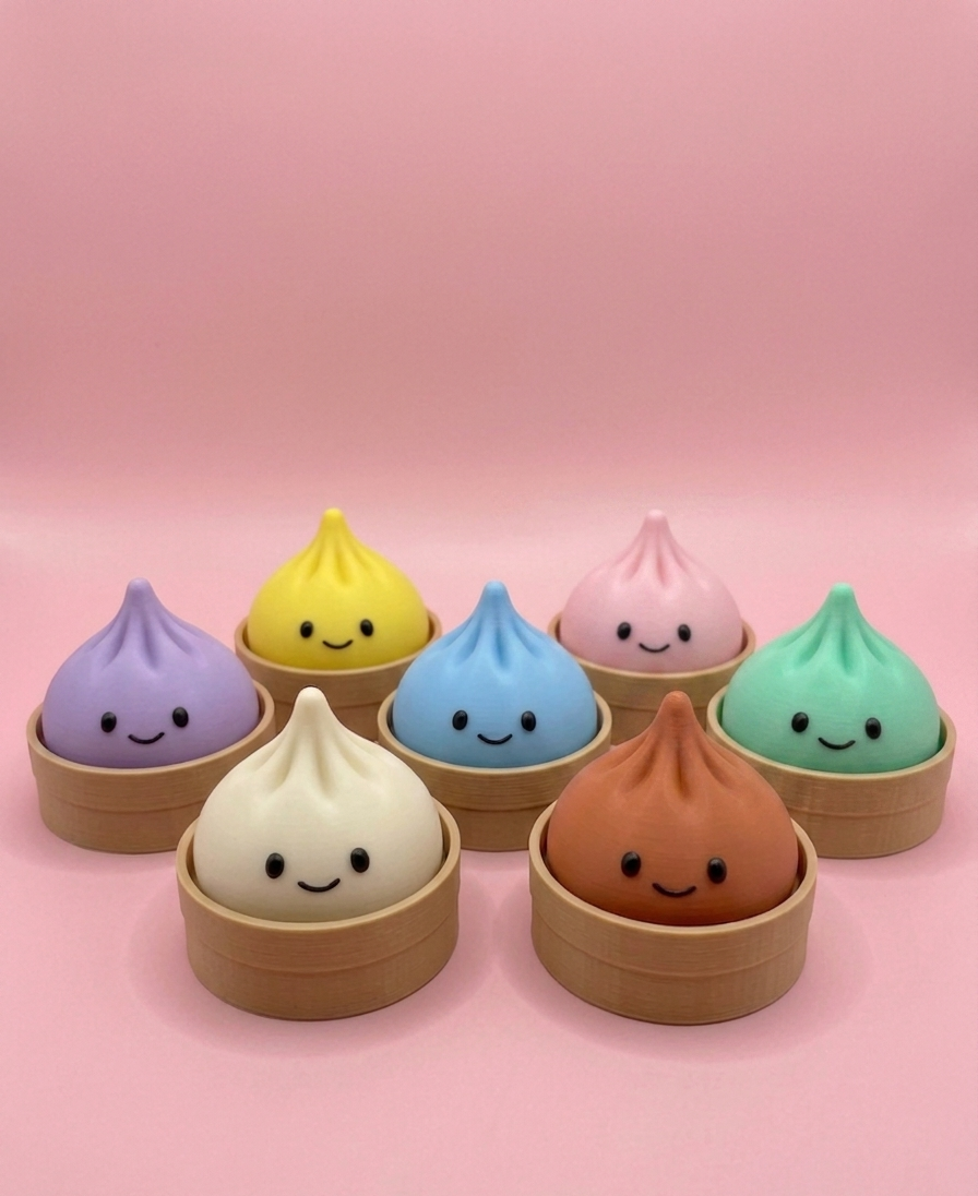 Mini Dumpling Clicker Fidget Keychain (Personalized/ You Pick Color)