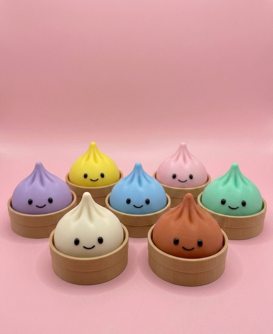 Mini Dumpling Clicker Fidget Keychain (Personalized/ You Pick Color)