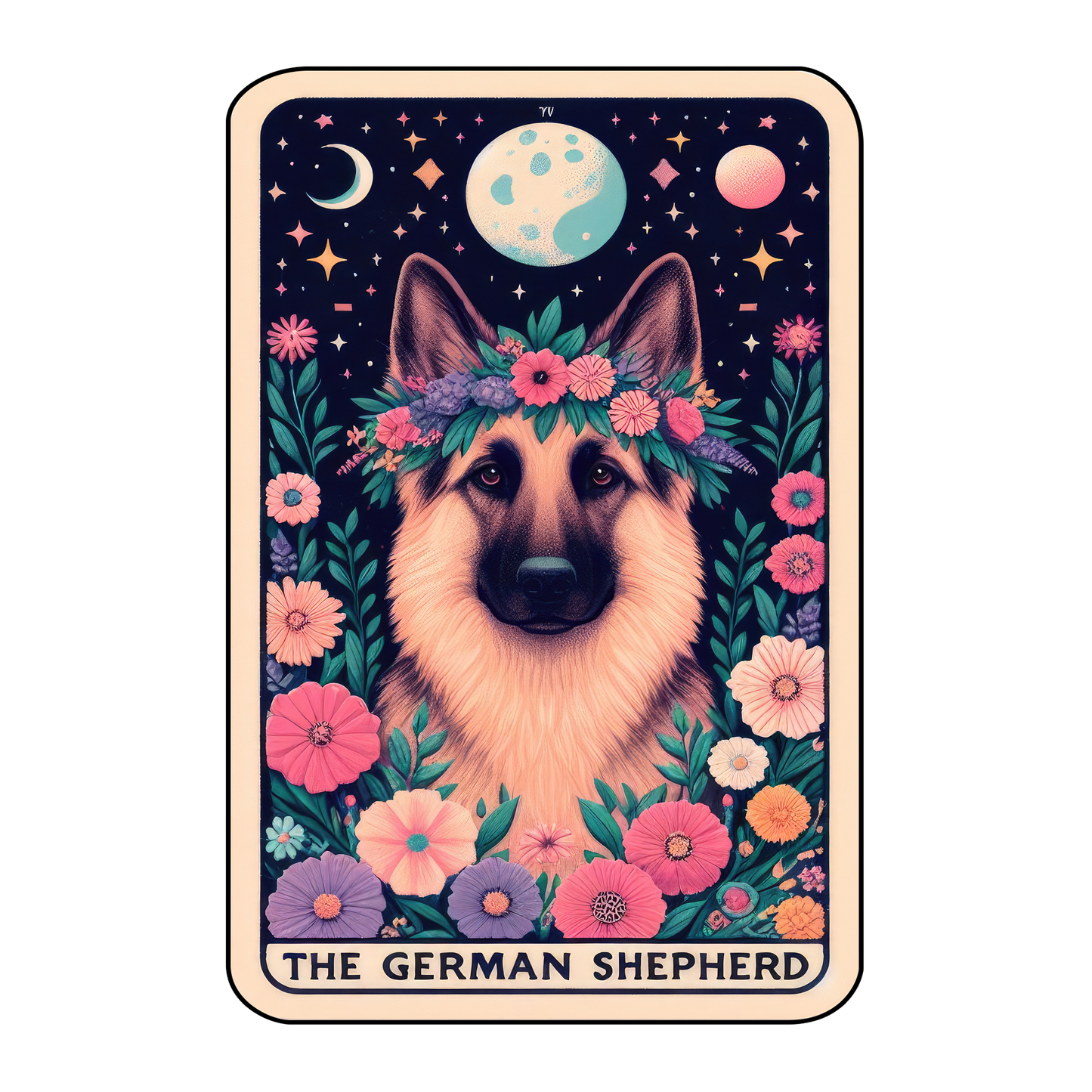 Pup Tarot Glittered 2.5x3.5 Flat Fridge Magnet, Locker Magnet