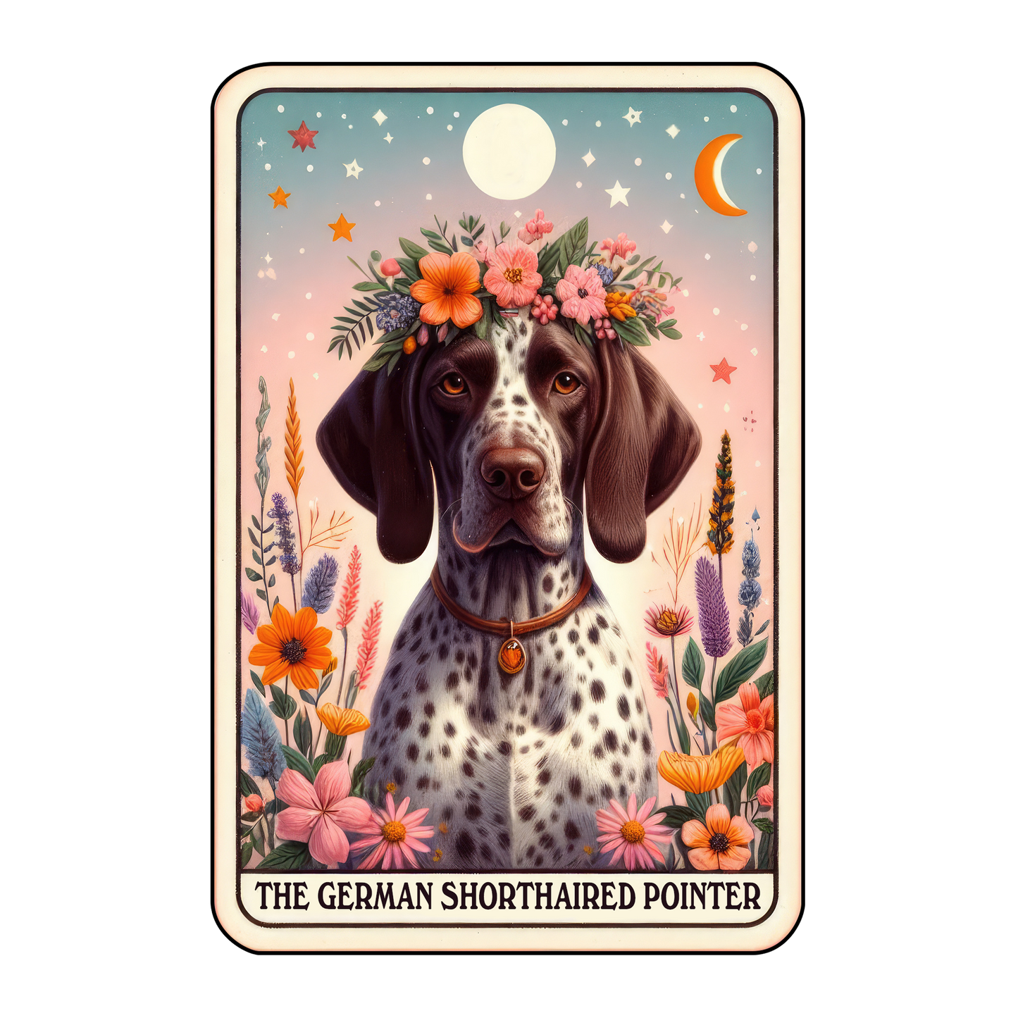 Pup Tarot Glittered 2.5x3.5 Flat Fridge Magnet, Locker Magnet