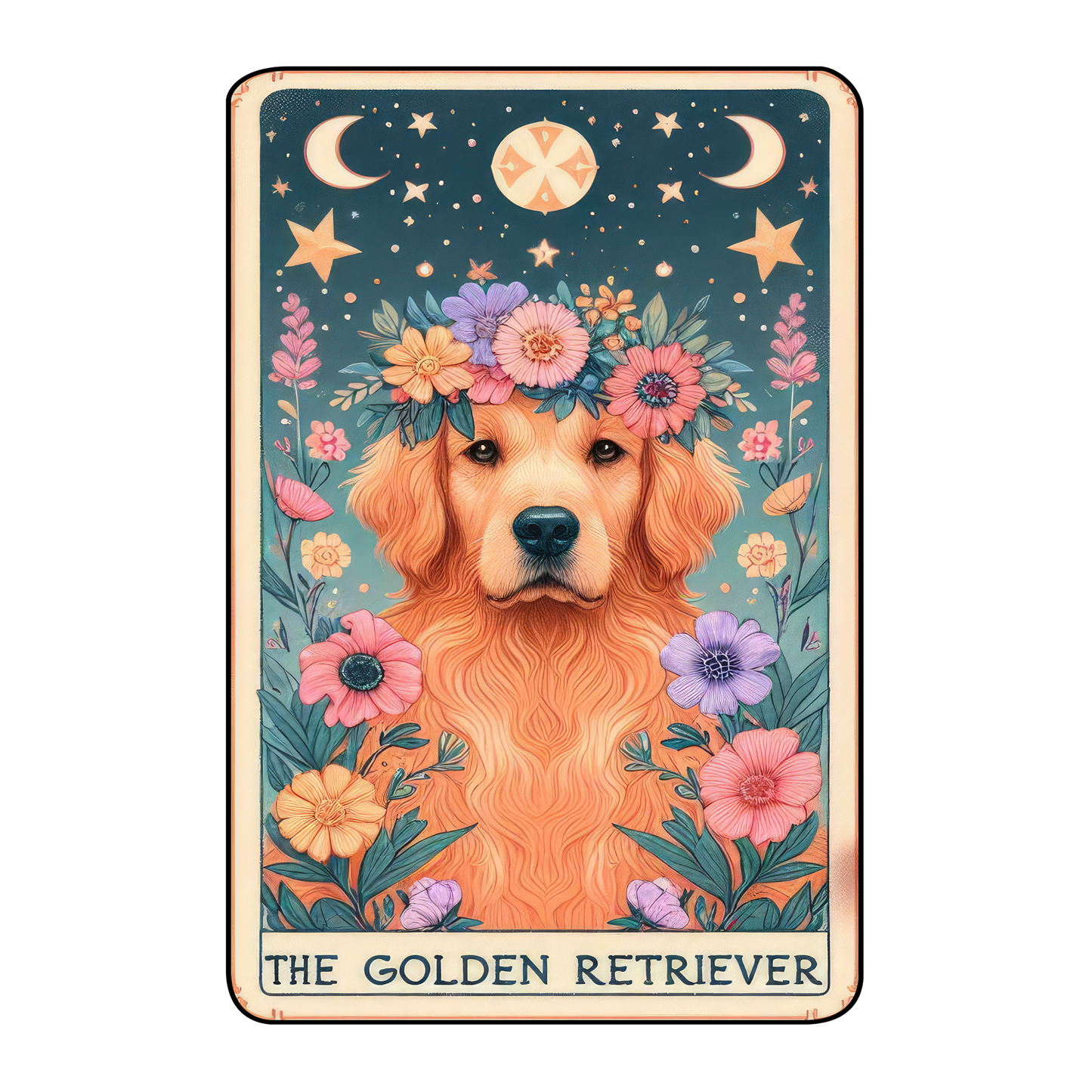 Pup Tarot Glittered 2.5x3.5 Flat Fridge Magnet, Locker Magnet