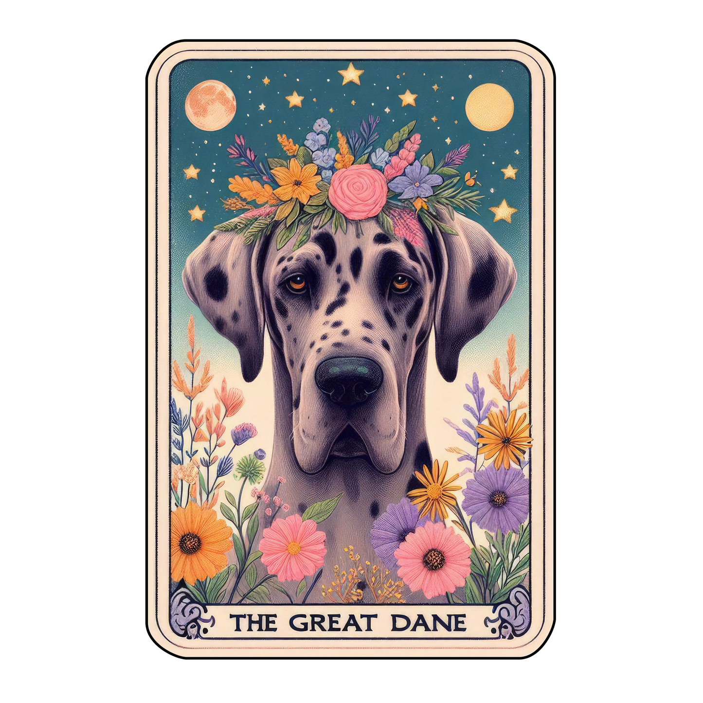 Pup Tarot Glittered 2.5x3.5 Flat Fridge Magnet, Locker Magnet