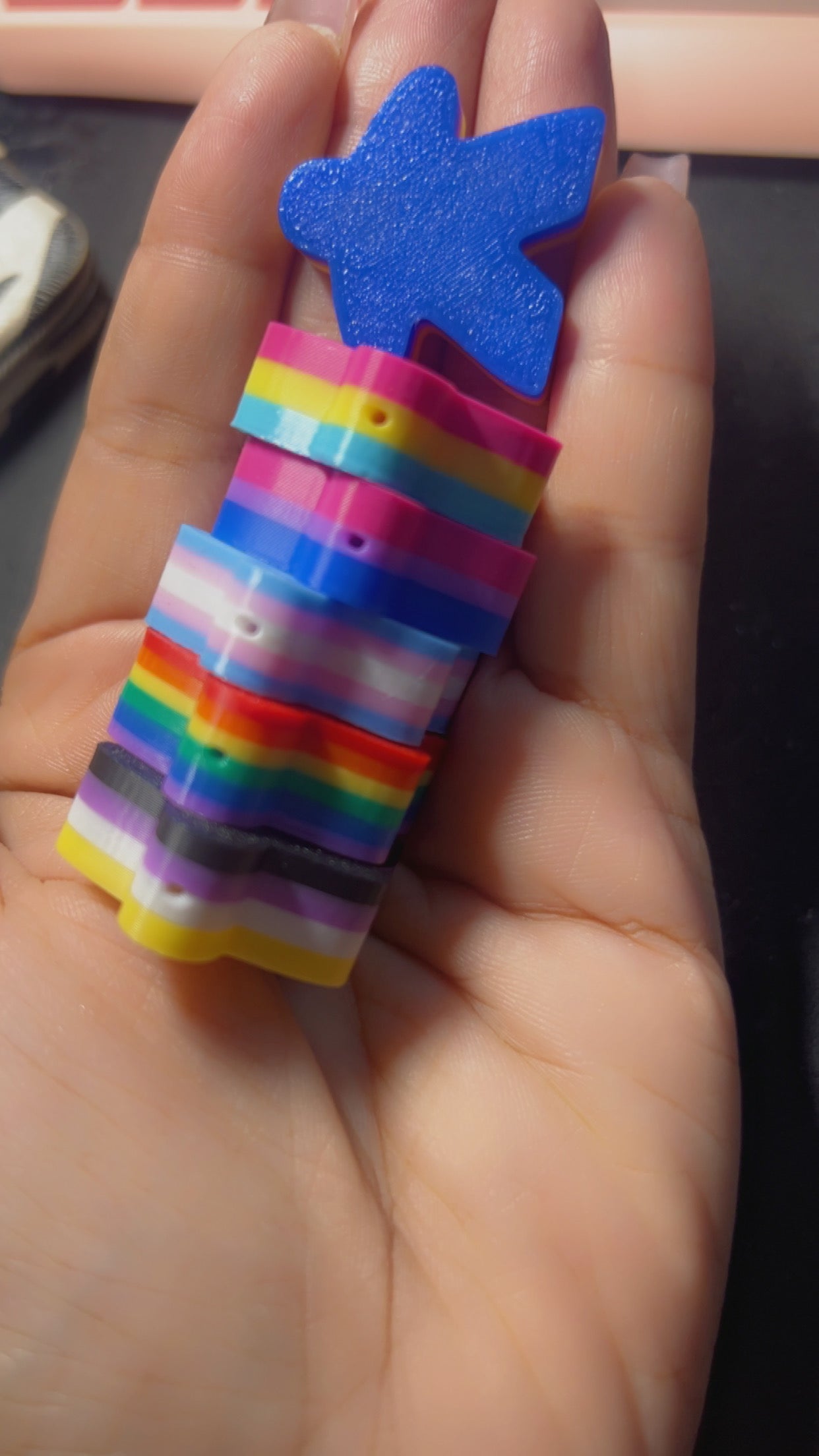 Pride Flag Meeple Keychains