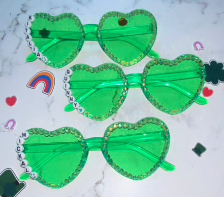 Heart St. Patrick's Day Sunglasses Personalized Sunnies
