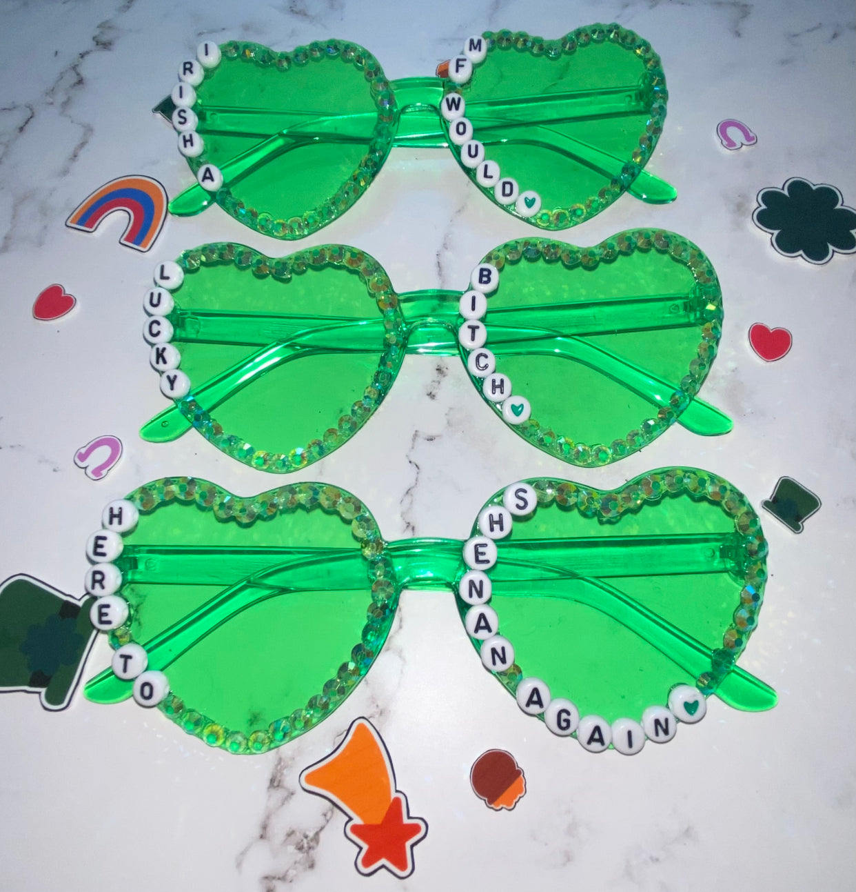 Heart St. Patrick's Day Sunglasses Personalized Sunnies