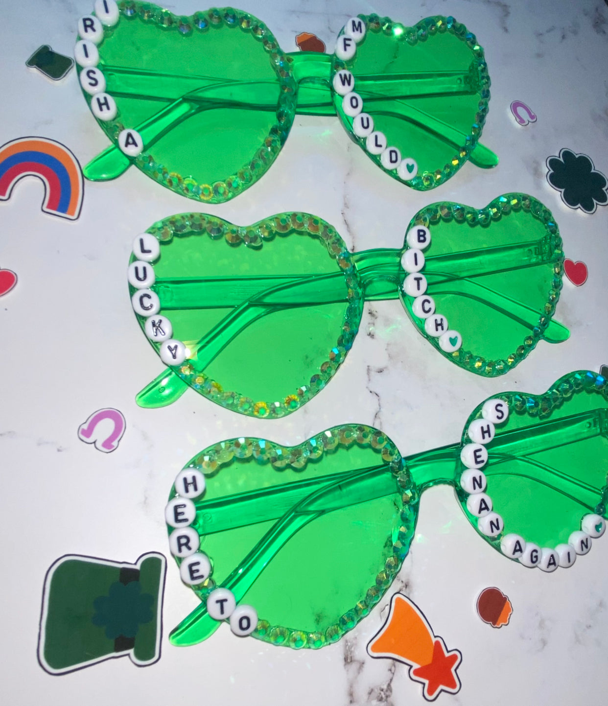 Heart St. Patrick's Day Sunglasses Personalized Sunnies
