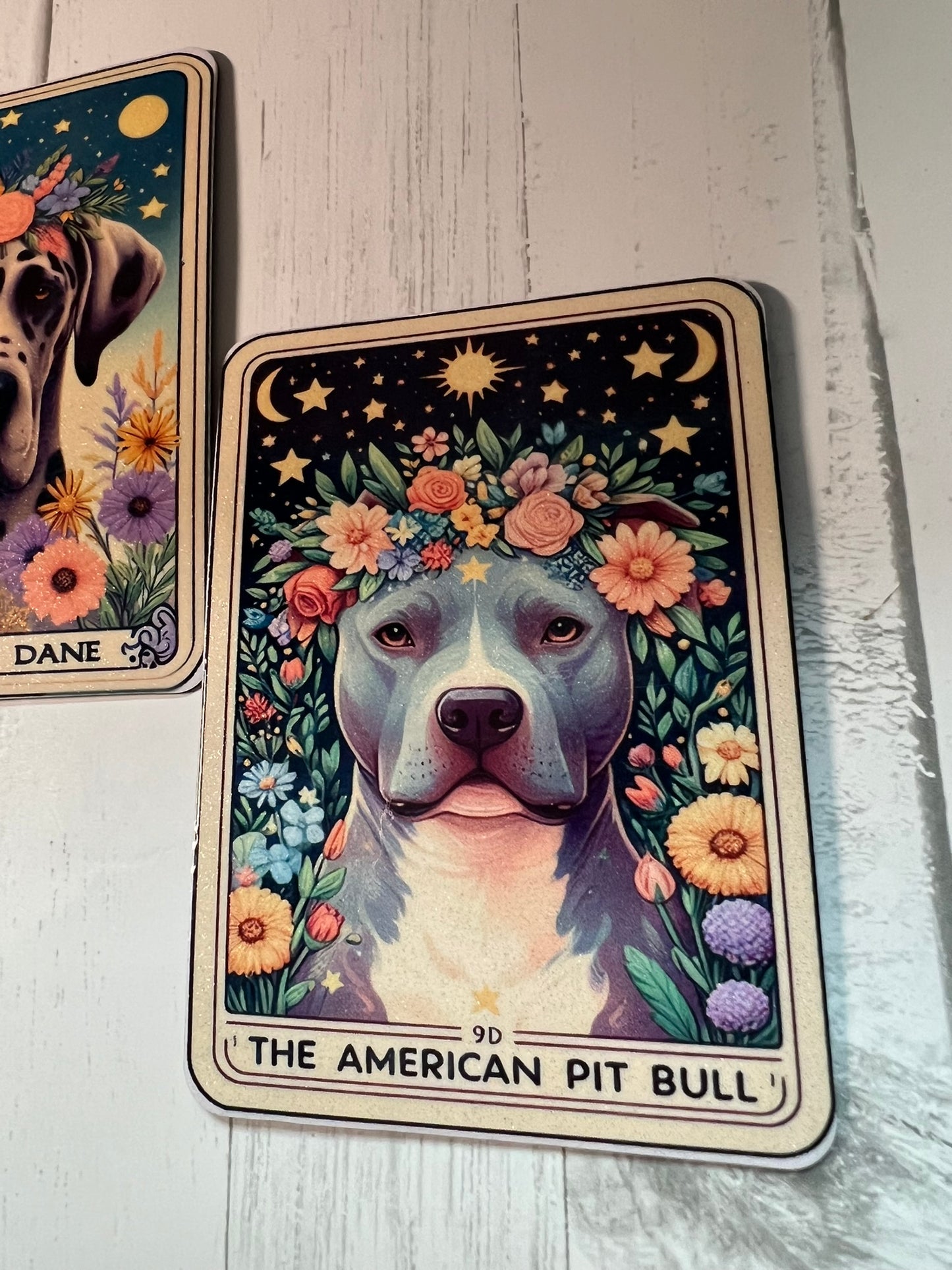 Pup Tarot Glittered 2.5x3.5 Flat Fridge Magnet, Locker Magnet
