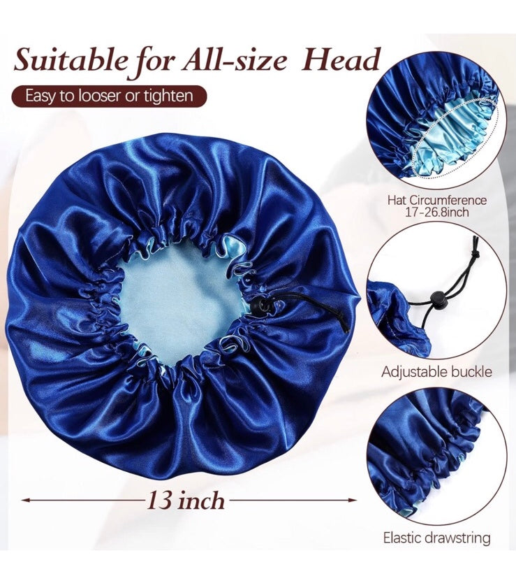 Designed Large Satin Bonnet (Queen Ish)