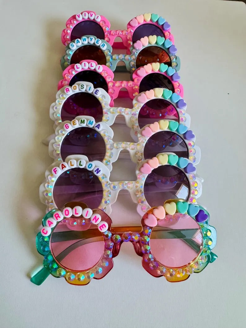 Customized Rainbow Love Flower Sunnies Sunglasses
