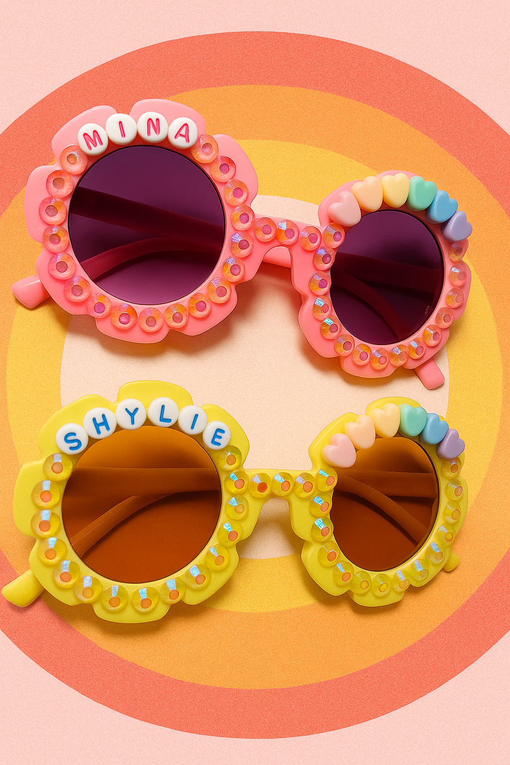 Customized Rainbow Love Flower Sunnies Sunglasses