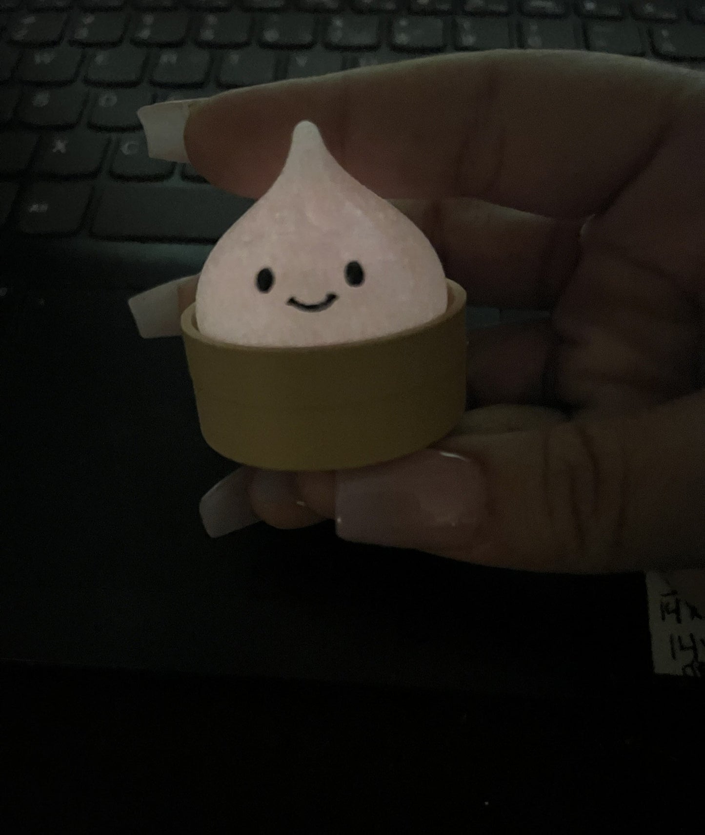 Glow in the Dark Mini Dumpling Clicker Fidget Keychain