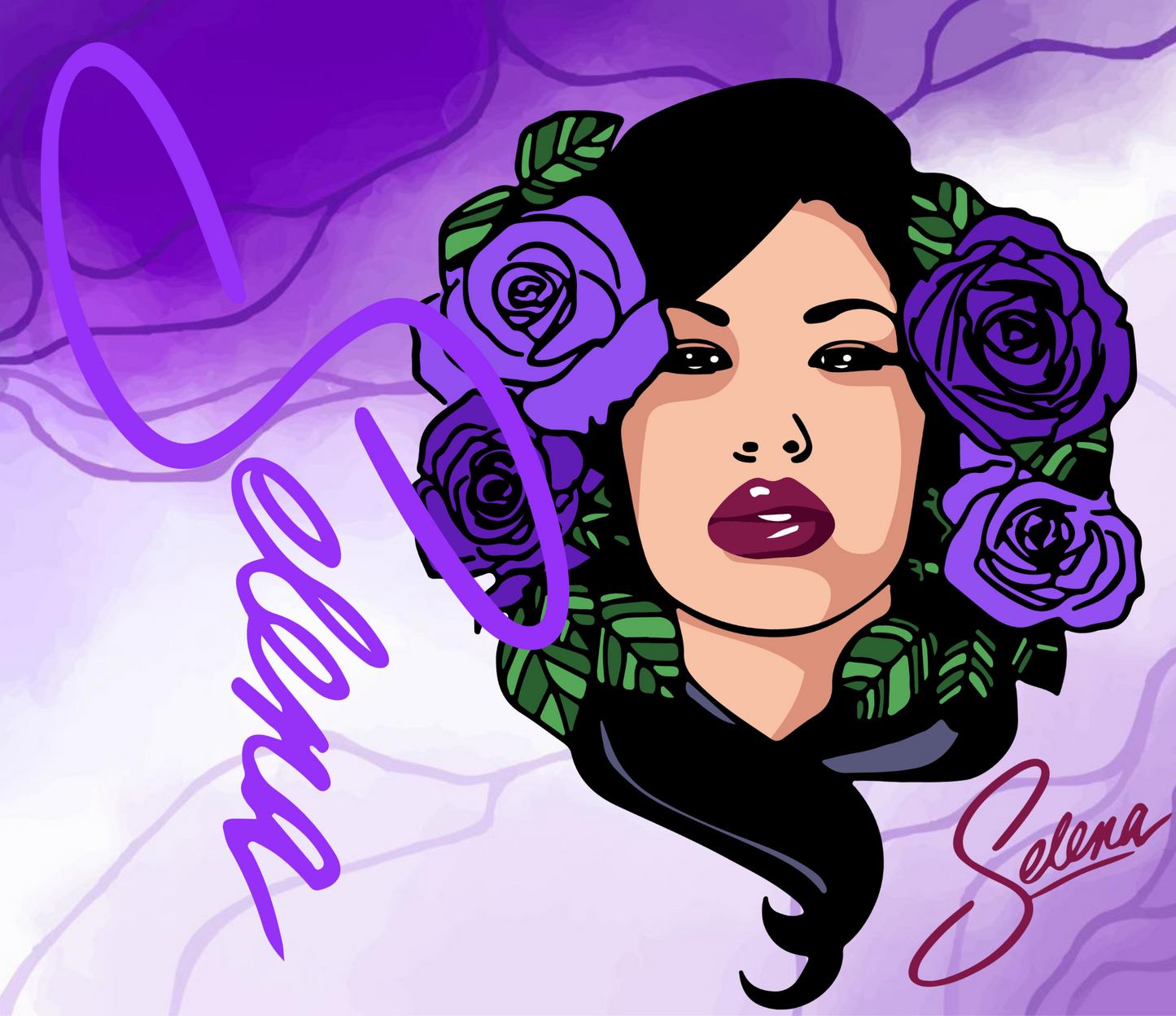 Selena Purple Roses Tumbler