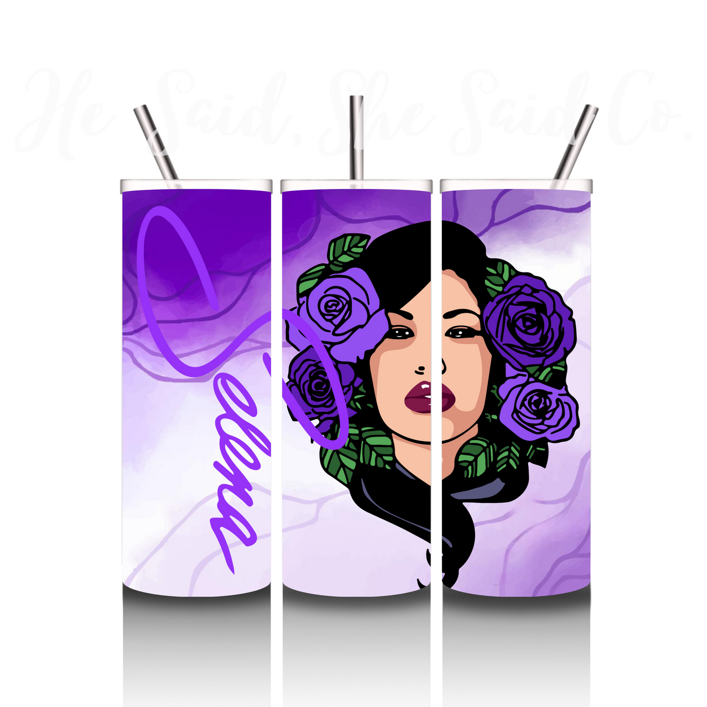 Selena Purple Roses Tumbler