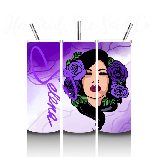 Selena Purple Roses Tumbler