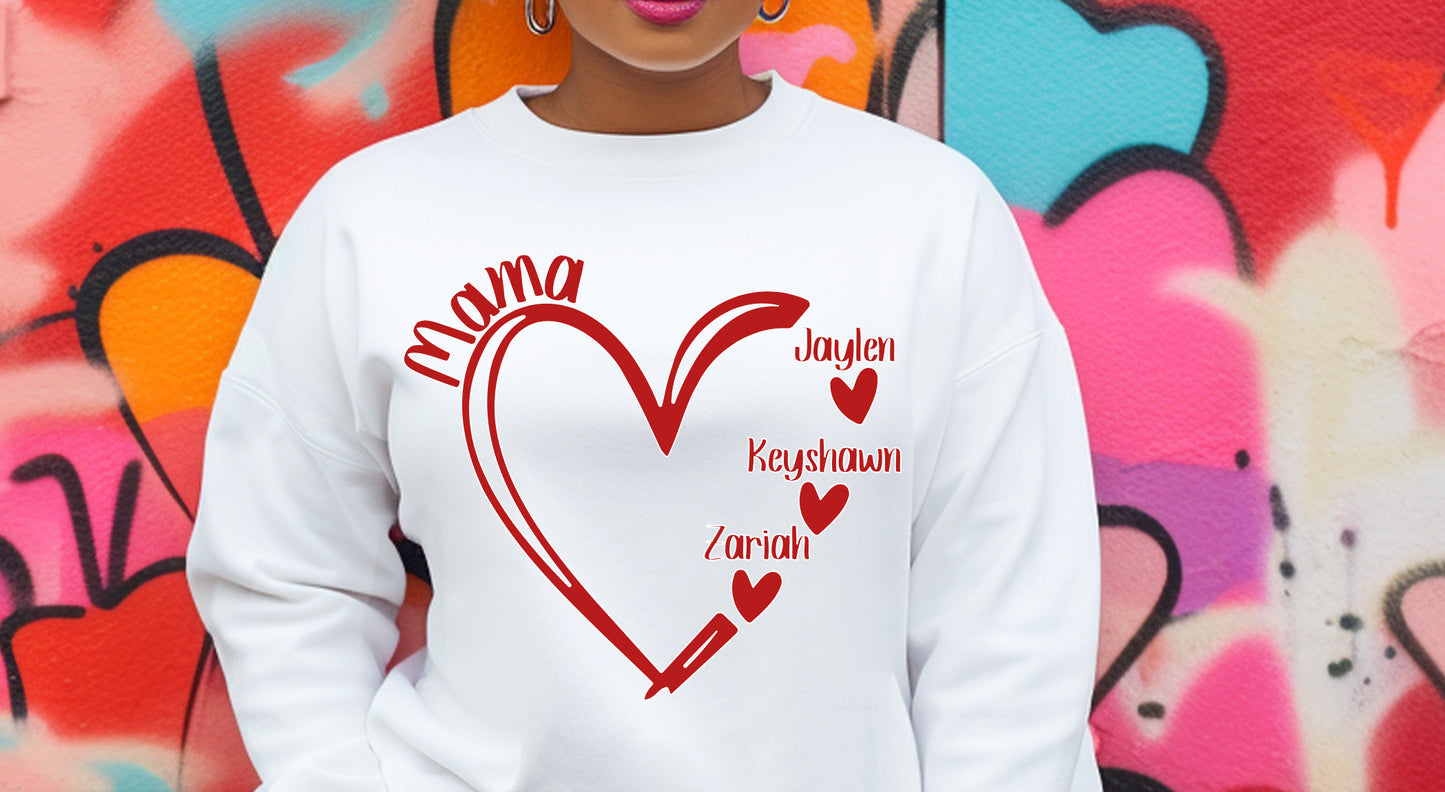 Personalized Name Heart Sweatshirt