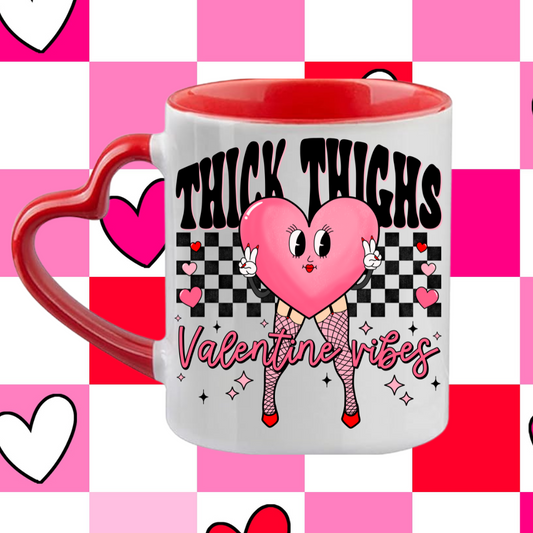 Thick Thighs Red Heart Handle Mug 2024 Valentine’s Day