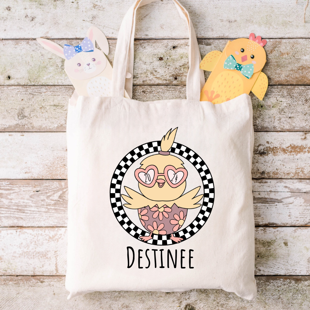 Personalized Easter 2024 Chick Tote