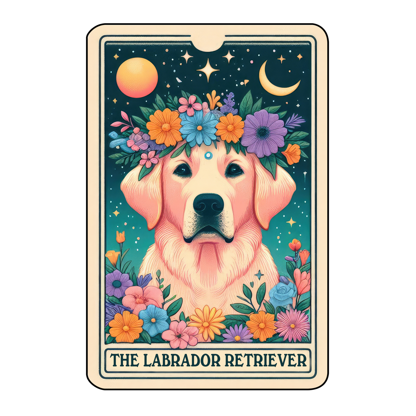 Pup Tarot Glittered 2.5x3.5 Flat Fridge Magnet, Locker Magnet