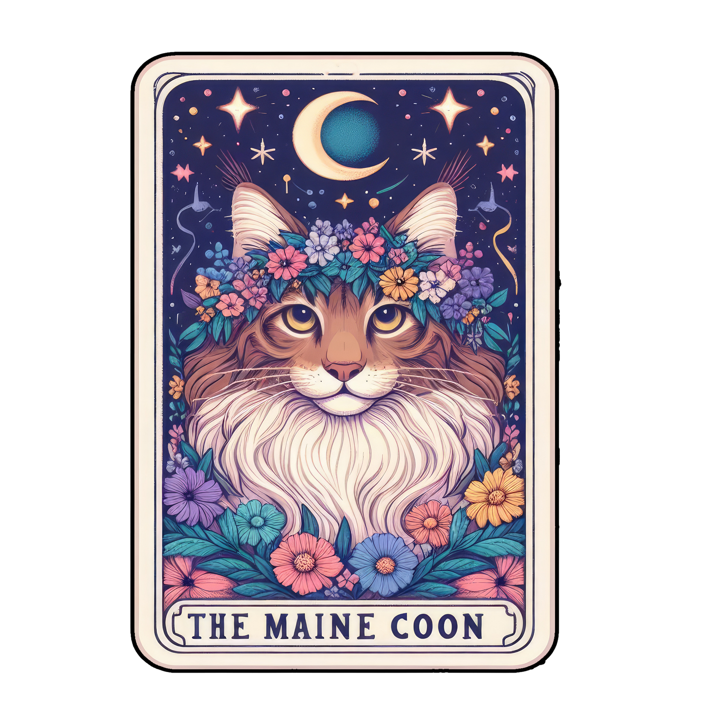 Kitty Tarot Glittered 2.5x3.5 Flat Fridge Magnet, Locker Magnet