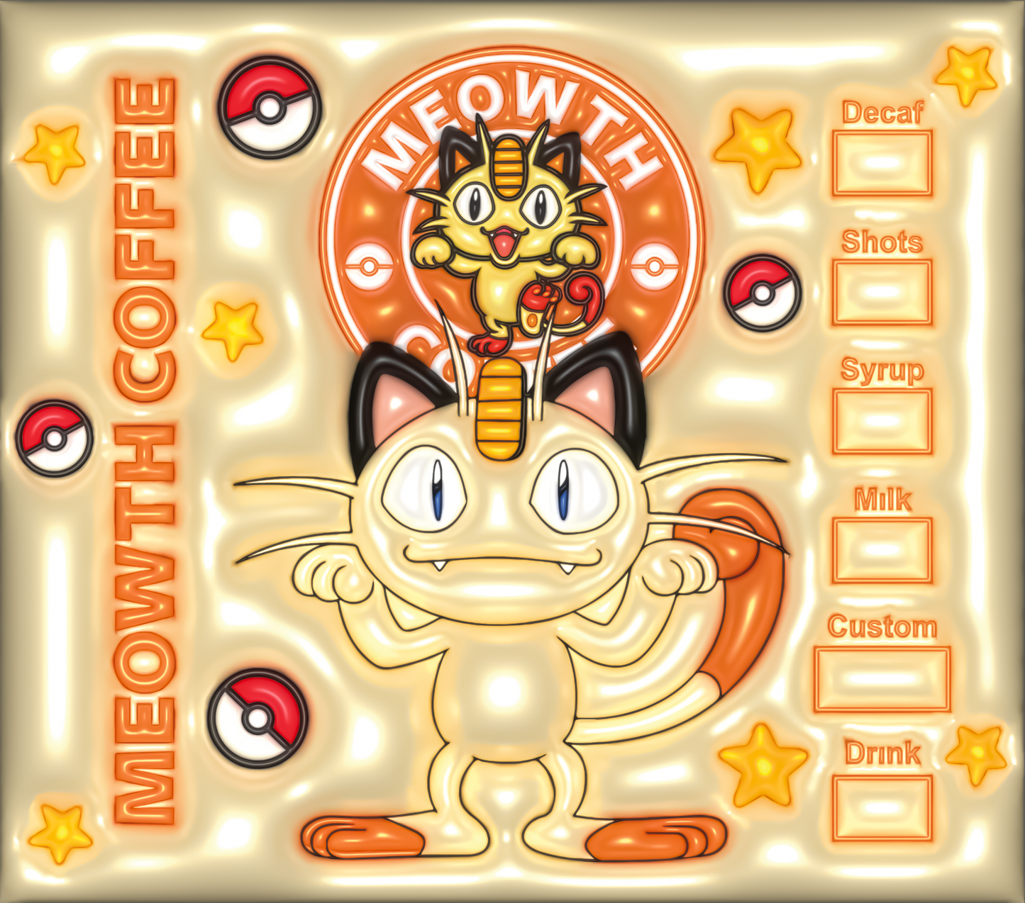 Pokemon Tumbler-Inflated Meowth