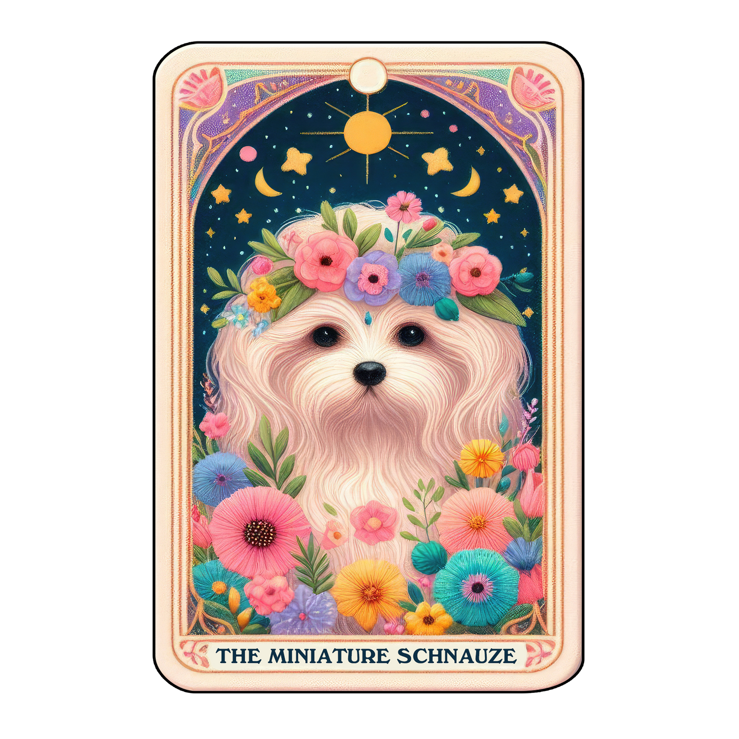 Pup Tarot Glittered 2.5x3.5 Flat Fridge Magnet, Locker Magnet