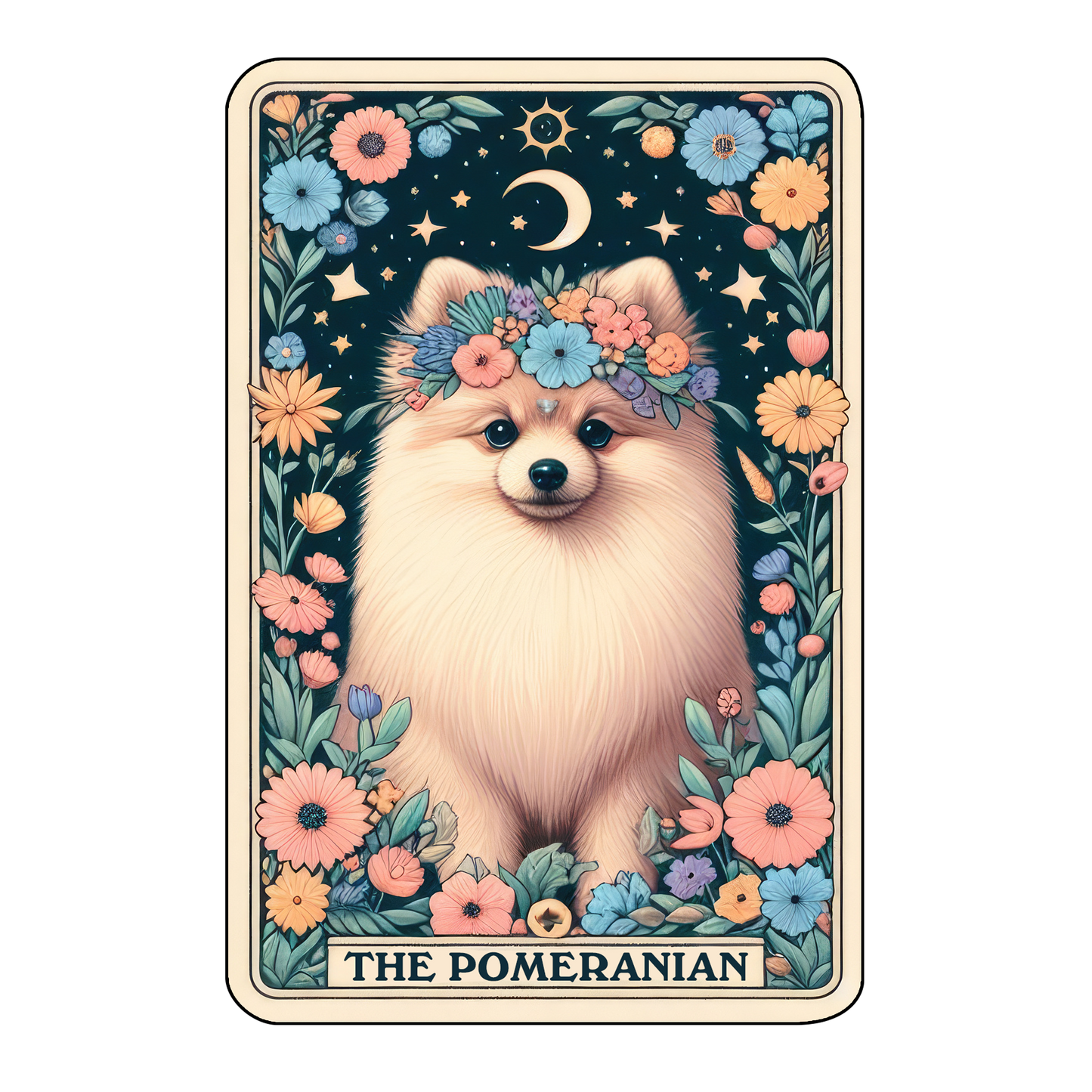 Pup Tarot Glittered 2.5x3.5 Flat Fridge Magnet, Locker Magnet