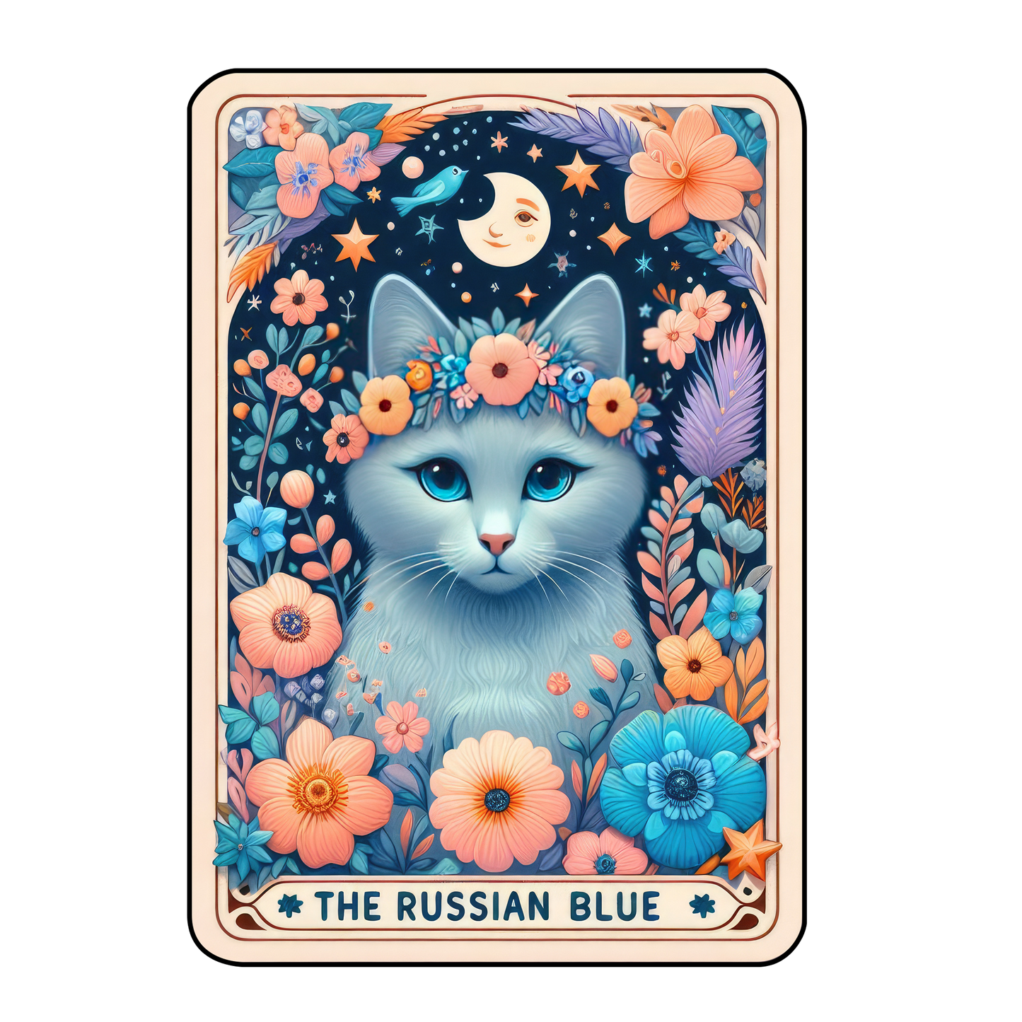 Kitty Tarot Glittered 2.5x3.5 Flat Fridge Magnet, Locker Magnet