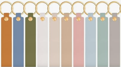 Faux Leather Personalized Keychains