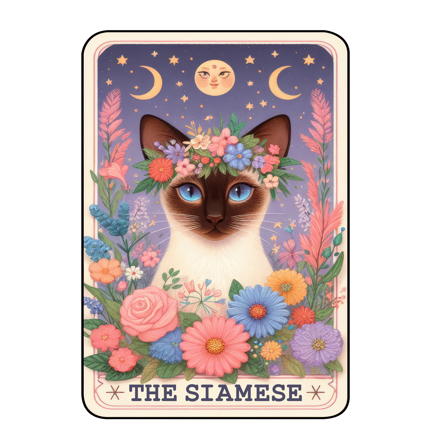 Kitty Tarot Glittered 2.5x3.5 Flat Fridge Magnet, Locker Magnet