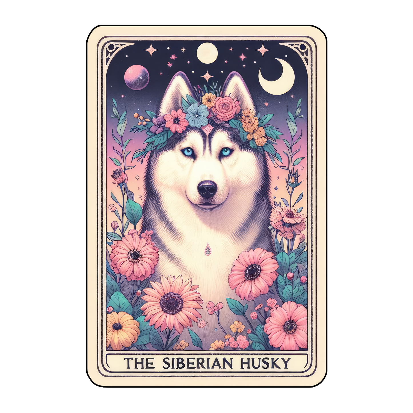 Pup Tarot Glittered 2.5x3.5 Flat Fridge Magnet, Locker Magnet