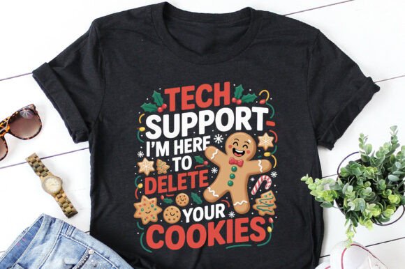 Christmas Tech Support Cookies Adult Tee (up to 5X)