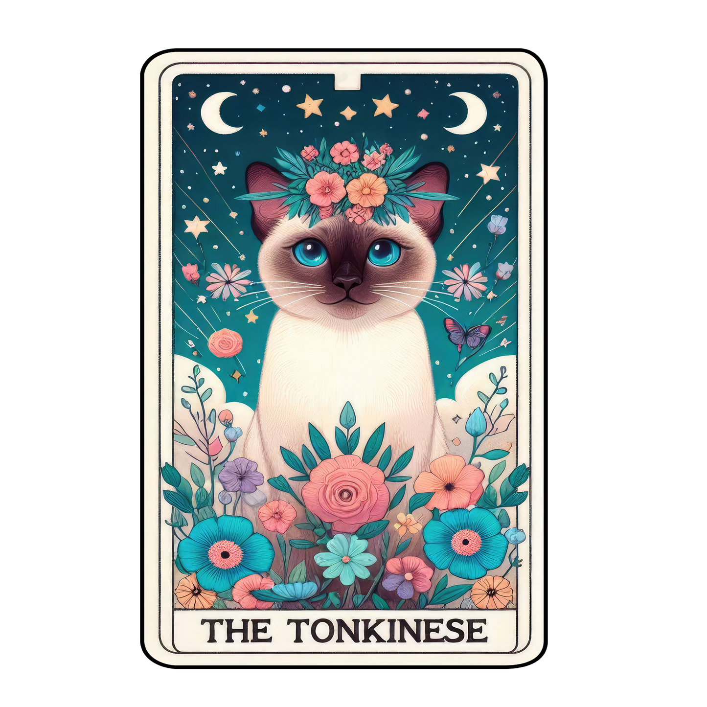 Kitty Tarot Glittered 2.5x3.5 Flat Fridge Magnet, Locker Magnet