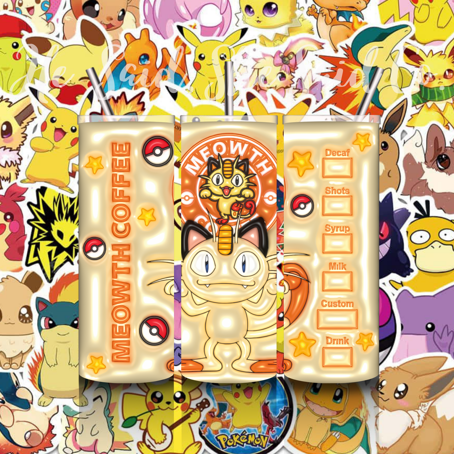 Pokemon Tumbler-Inflated Meowth