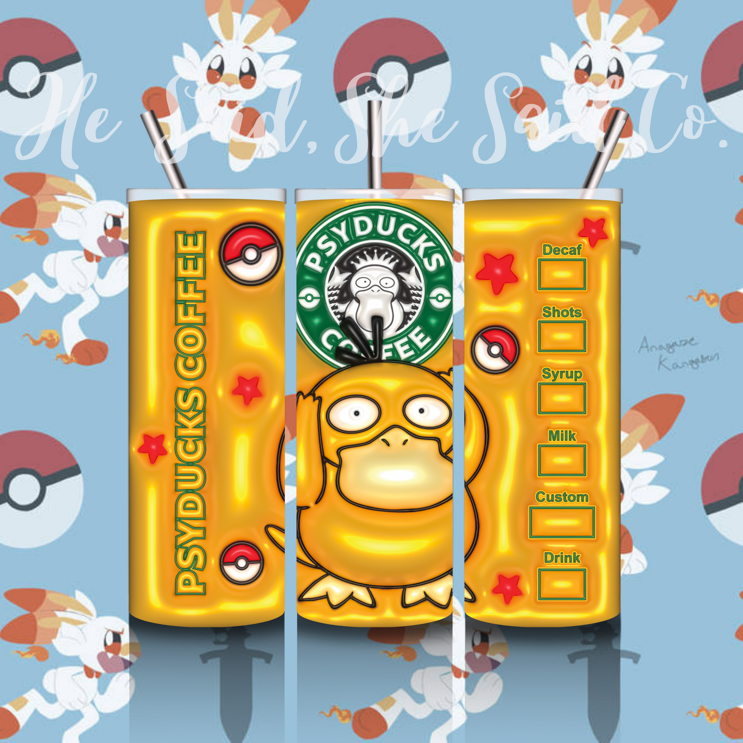 Pokemon Tumbler-Inflated Psyducks