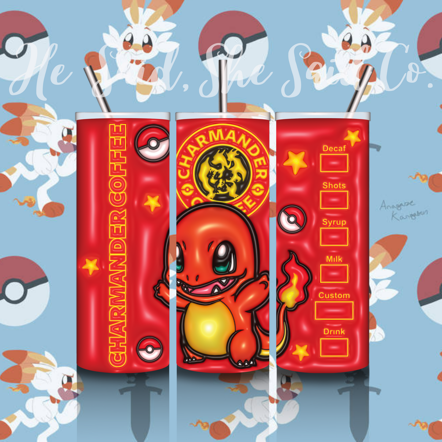 Pokemon Tumbler-Inflated Charmander