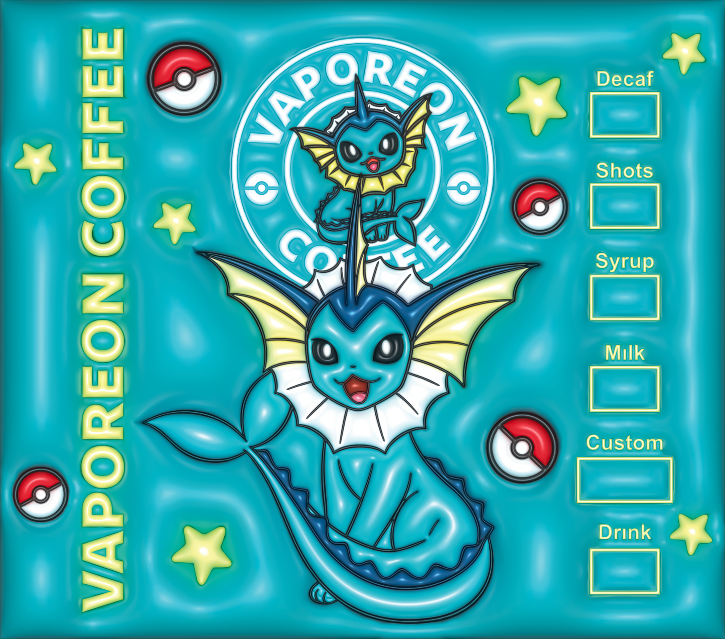 Pokemon Tumbler-Inflated Vaporeon