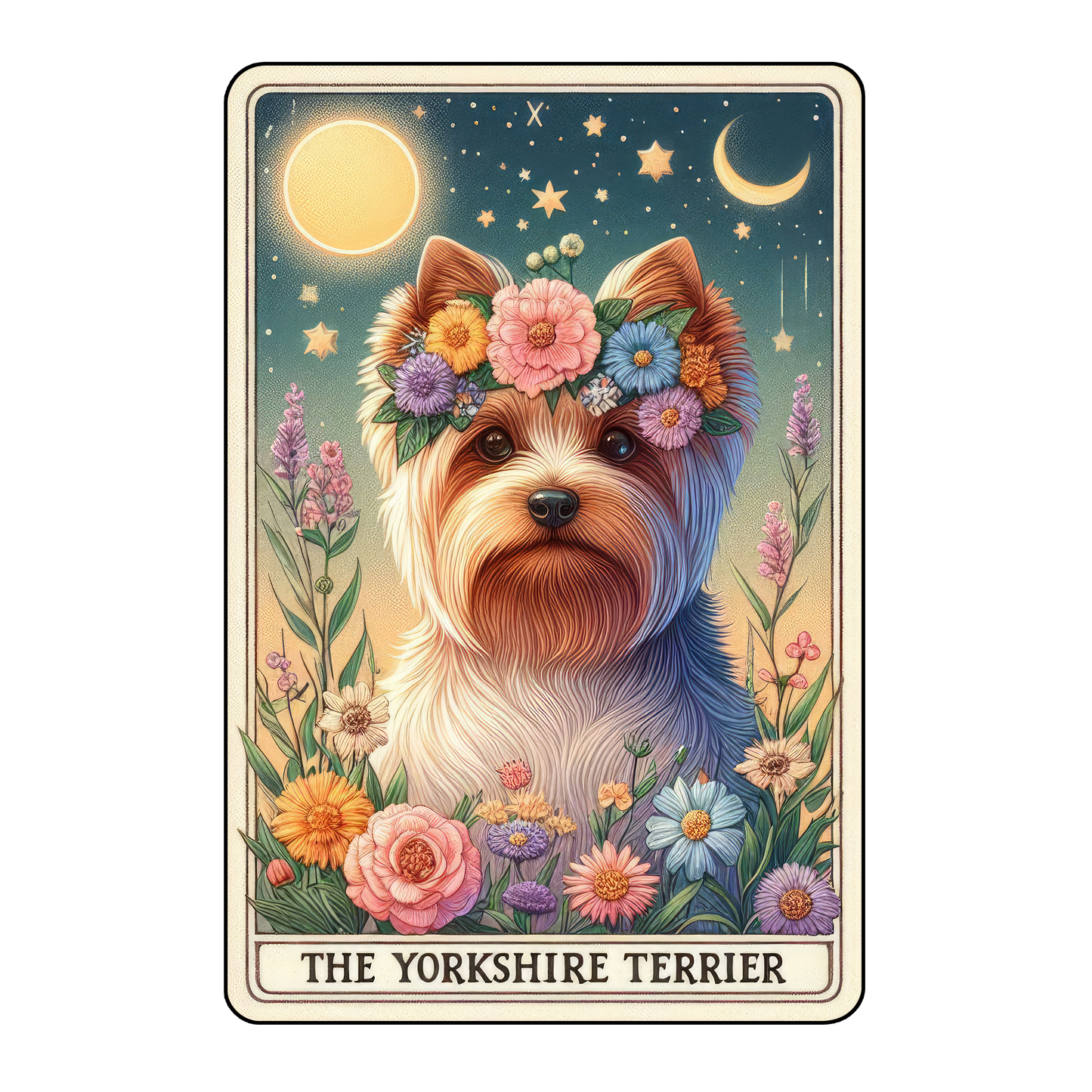 Pup Tarot Glittered 2.5x3.5 Flat Fridge Magnet, Locker Magnet