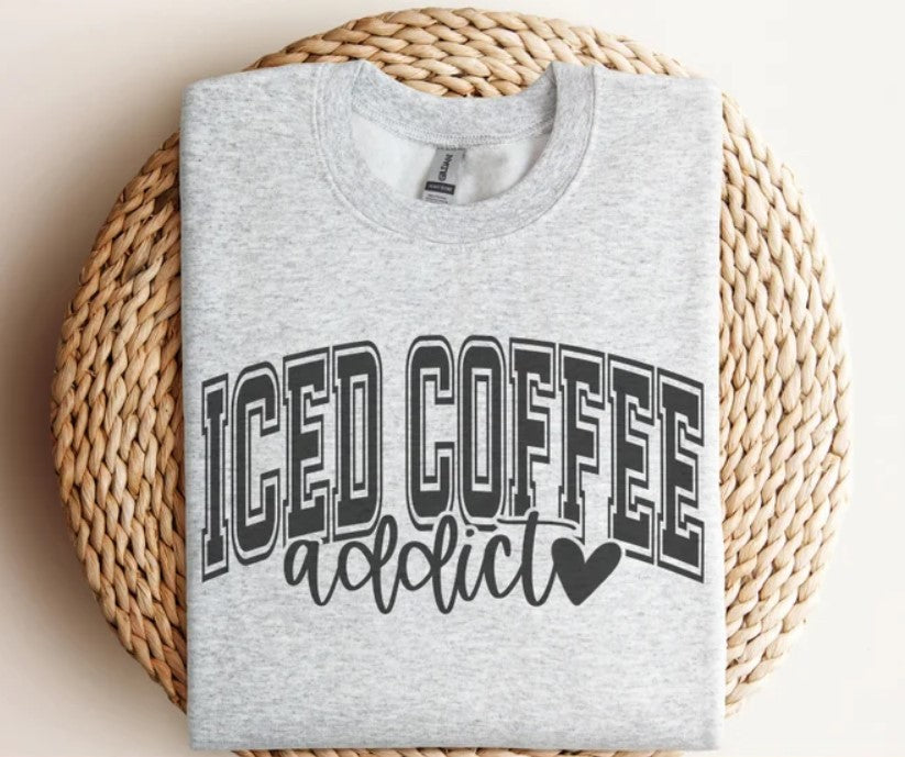 Iced Coffee Addict Varsity Tee 2.9.24