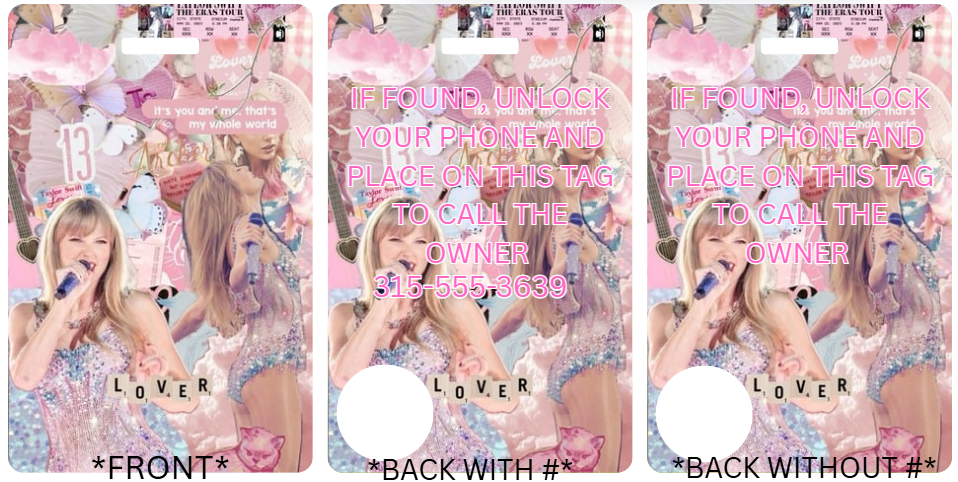 Pink Tay Personalized Contact Tap Backpack Smart Tag